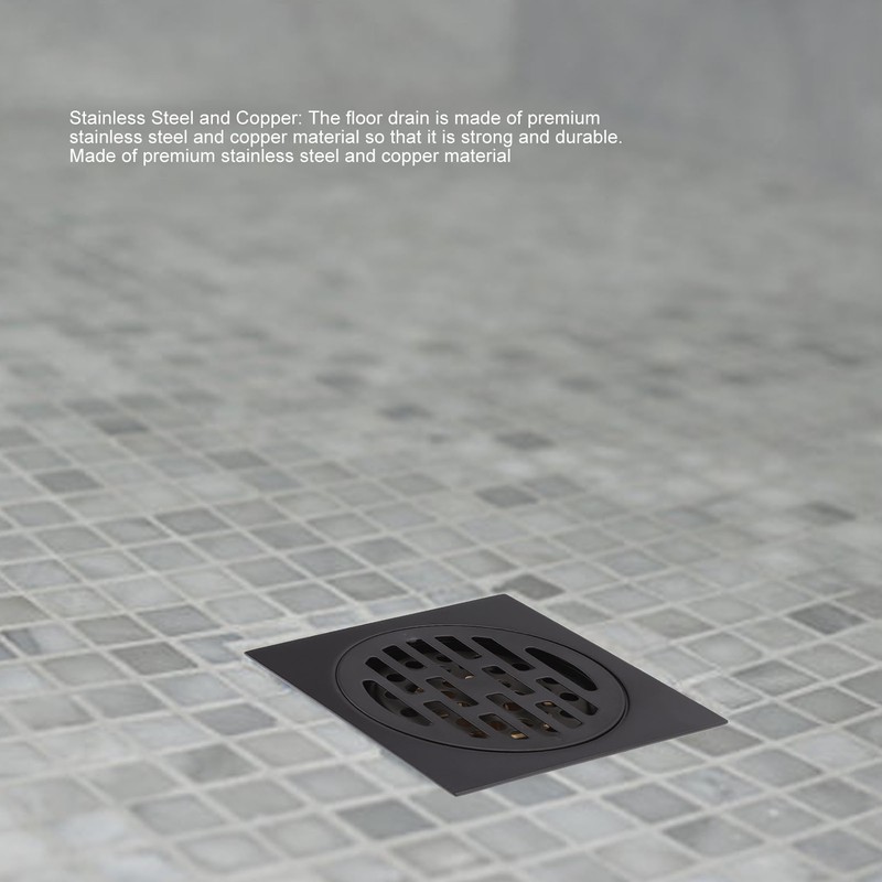 Floor Drain European Style Antique Stainless Steel and Copper Square