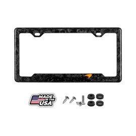 BLVD MCLAREN 100% REAL FORGED CARBON FIBER CAR NOTCHED LICENSE PLATE FRAME