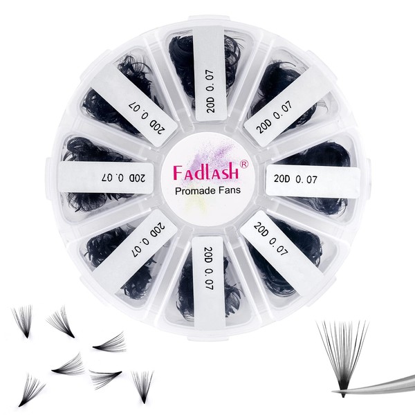 Premade Fans Eyelash Extensions 1000 20D Promades Eyelash Volume Lash
