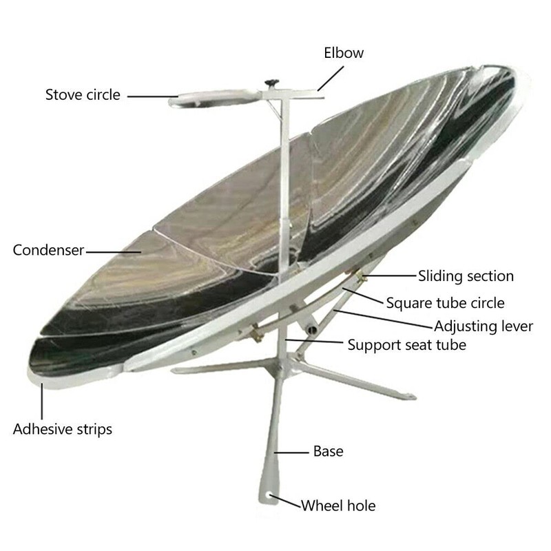 Portable Solar Cooker, 1800 Watt 59 Inch Diameter Solar Cooker