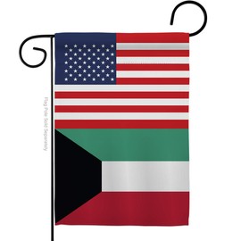 Nationality Kuwait US Friendship Garden Flag Regional Nation International World Country Particular Area Small Decorative Gift Yard House Banner Made in USA 13 X 18.5
