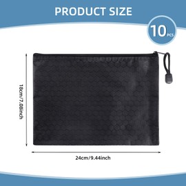 Wallet, Pack of 10 Wallets, Bank Bag, 24 x 18 cm, Waterproof Document Bag, A5 with Zip, Money Folder for Household, Business, School