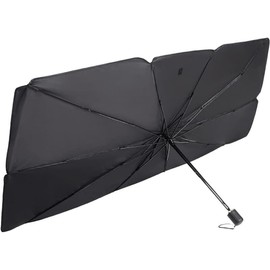 Parasol Coche Plegable Tipo Paraguas 79 145 cm Protector Reflectante - Bloqueador UV para Parabrisas Delantero Compacto SUV