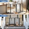 Metal Free Standing Dog Gate with Cat Door for Indoor/Outdoor,80"