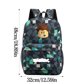 Driflo 18 Inch Roblx Backpack, Roblx Kids Backpack, Anime School Bag, Boys Girls School Rucksack, 3d Printed Book Bags, Book Bags Kids, Gift for Teenagers Boys Girls