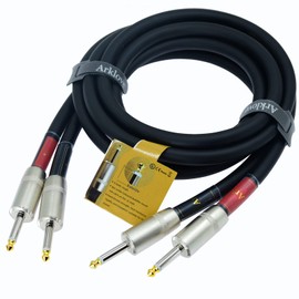 Arklove 2pack 35ft 1/4" to 1/4" Speaker Cables Amplifier Connection Heavy Duty True 12 Gauge Patch Cords ts1/4 Male Inch Audio Speaker Cable 12awg Wire for DJ PA