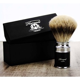 Stunning Black Handle & Silver Tip Badger Hair Shaving Brush Best. Luxury Shaving Brush – Perfect for Home or Travel – Must Be For Men Grooming Kit.