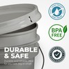 5-Gallon Grey Bucket Pail Container with Lid | Metal Handles