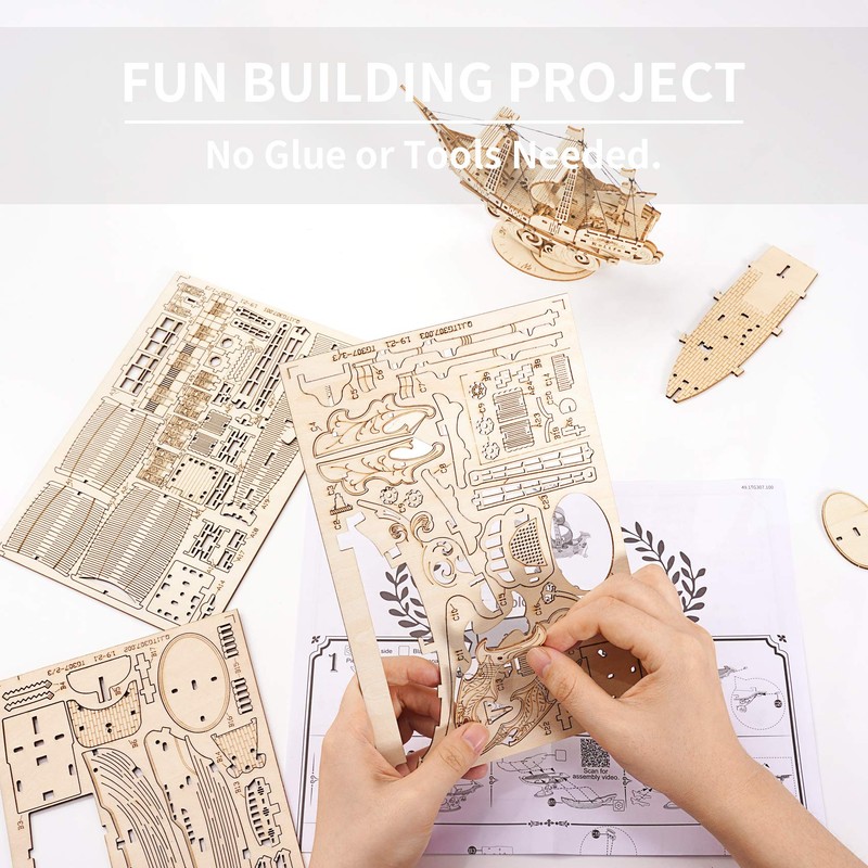 Rolife 3D Wooden Puzzles Model Kit for Adults to Build,
