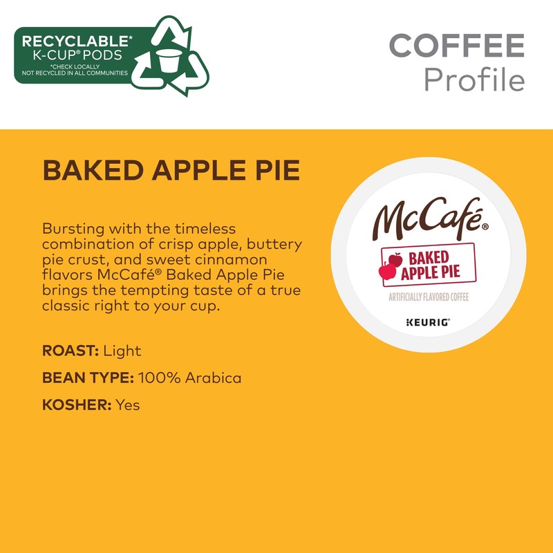 McCafe Baked Apple Pie Coffee, Keurig Single Serve K-Cup Pods,