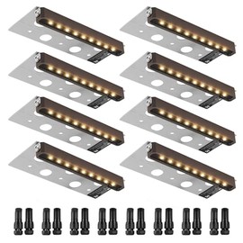 VEVOR Iluminación LED para Jardinería, Luces de Pared de Retención de 17.3 Cm, Luz de Pavimentación de Bajo Voltaje 3W 12V-24V AC/DC, Luces de Paso al Aire Libre Resistente al Agua IP68, 3000K