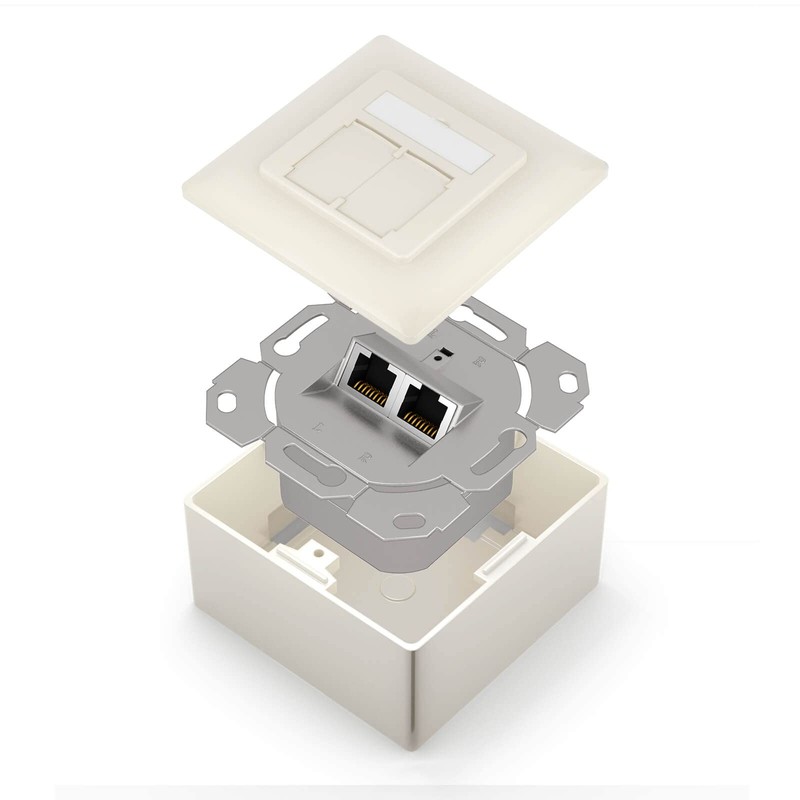 hb-digital 1x CAT 6a Network Socket LAN Socket Universal Junction