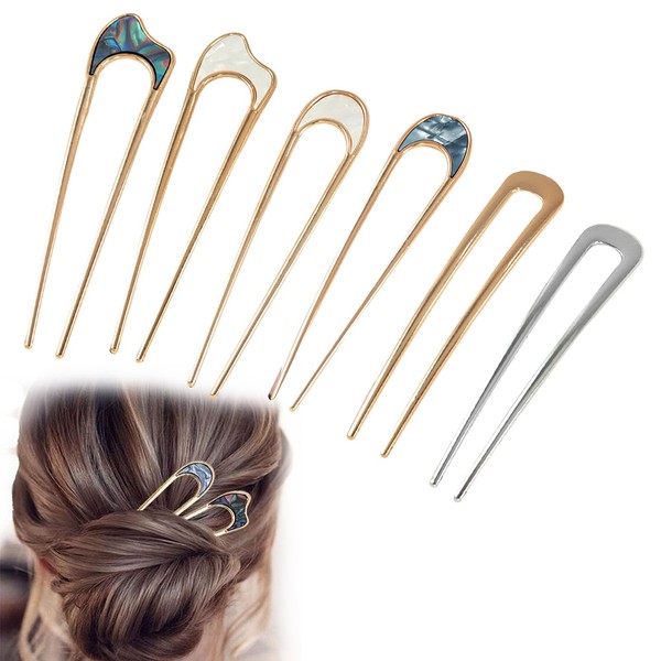 6pcs Metal Hair Pins Vintage French Style Hair Pins for Buns Hair Accessories for Women Girls Hairstyle Accessories Suitable for Various Occasions Home Shopping Weddings Dating Parties