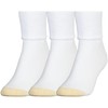 GOLDTOE Women's ULTRATEC Terry Cuff Socks, 3-Pairs, White, Shoe Size: