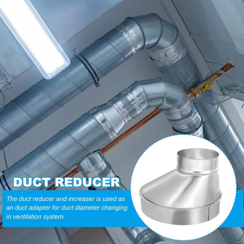 PATIKIL 8" to 4" Eccentric Duct Reducer, 1Pcs Galvanized Iron