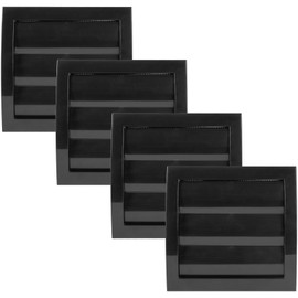 Vent Systems 4'' Inch Black Air Vent Cover, Pack of 4, Dryer Vents and Bathroom Exhaust Vent Pipe, Louvered Outdoor Dryer Vent Cover Opening Flap Vent, Keeps Out Insects, Birds and Rodents
