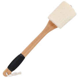 OWIIZI Back Loofah Scrubber Brush with Long Handle, Hard Loofa Sponge Body Bath Scrubber for Shower, Natural Luffa Skin Exfoliating On a Stick for Men Women Elder