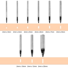 sourcing map 9pcs Oval Hole Punch Set 2mm Leather Hollow Cutter Kit Oblong Punch Die Carbon Steel Leather Punch Tool for Canvas Strap Belt Watch Band Leathercraft Working DIY Tool