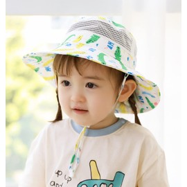 Magracy Kids UPF 50+ Sun Hat Wide Brim Sun Protection for Toddlers Beach Hat Adjustable, Crocodile