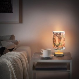 ALAZA Horse Flower Watercolor Lamp for Girls Boys Bedroom Bedside Table Lamp with USB Port LED Kids Nightstand Lamp Wood Base Desk Living Room Decor