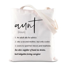 TGBJE Aunt Tote Bag From Niece Nephew - Best Auntie Ever Gift for New Aunt or Auntie To Be - Pregnancy Announcement Handle Bag (C-Aunt Tote)