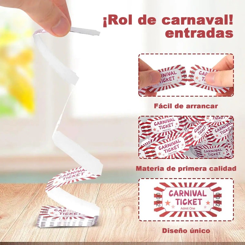 500 Pzas Tickets En Rollo Foliado Boletos Entradas Fiesta