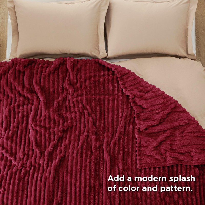 Bedsure Bedsure Deep Red Blanket for Couch - GentleSoft Cozy