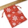 Hackberry Creek 5 Red + White Snowflake Fabric Drawstring Bags,