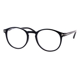SA106 Retro Round Keyhole Thin Horn Rim Plastic Reading Glasses Black +2.0