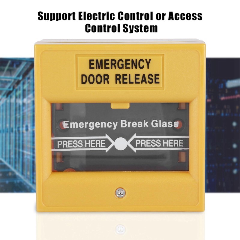 Cyrank Emergency Exit Door Release, Alarm Button Yellow Emergency Alarm