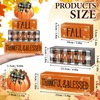 4 Pcs Fall Decor for Home Buffalo Plaid Pumpkin Wooden