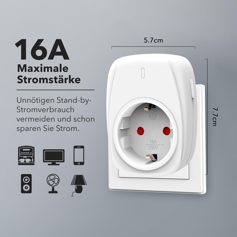 HBN 1 x Radio Socket with 1 Remote Control, 16