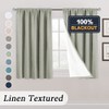 PrinceDeco Natural Linen Curtains 45 inches for Small Window Rod