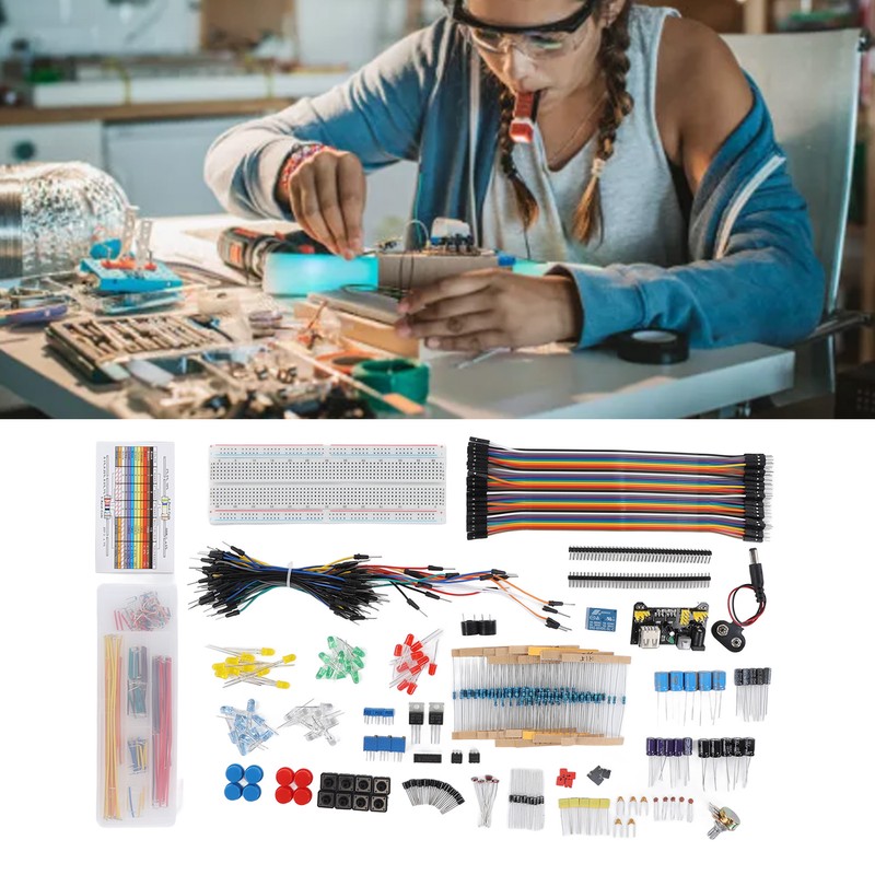 Electronics Components Assortment Kit Power Module Resistor Capacitor Transistor Jumper