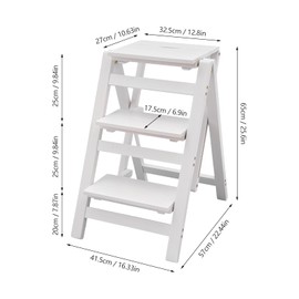 3 Step Ladder, Folding Step Stool w/Wide Antislip Pedal, 220.46lbs Load-Bearing Capacity, Convenient Handgrip, Lightweight, Portable Step Stool