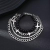 twinkle eye Cross Bracelets for Women Men Stackable Layered Stainless
