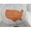 Local Crowns USA Leather Patch Trucker Heather Gray Snapback hat