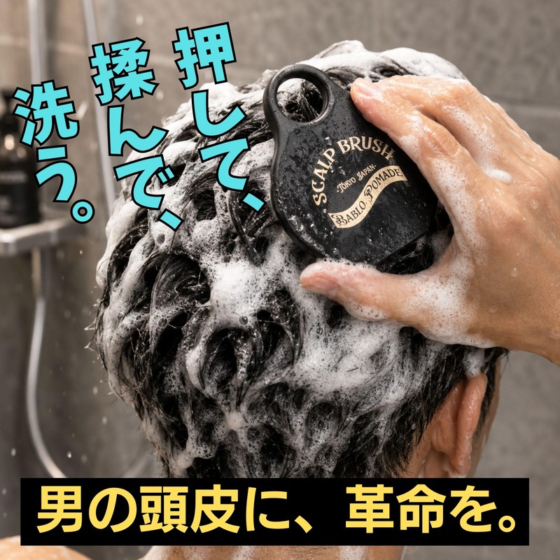 BABLO POMADE Shampoo Brush, Men's Scalp Brush, Hair Brush, Head