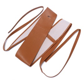 TOP HUNTER Women Faux Leather Obi Style Belt, Retro Lace Up Wide Wrap Waist Belt for Party Casual Fashion, Caramel, One Size