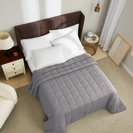 L'AGRATY Weighted Blanket - 80"x87" 20lbs Cooling Breathable Heavy Blanket Microfiber Material with Glass Beads Big Blanket for Adult All-Season Summer Fall Winter Soft Thick Comfort Blanket