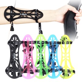 SPG Archery Arm Guard Protector - Adjustable Professional Bow Arm Guards Forearm Protector Armguard for Adults Youth Men Women Competition Shooting Hunting Practice (Black)