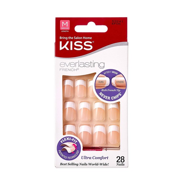 Kiss Everlasting French Nail Kit Medium Unlimited 28 Nails (3 Pack)