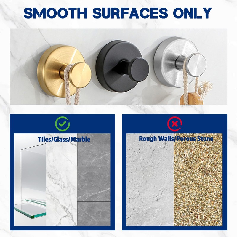 ALLVANA Removable & Reusable Suction Cup Hooks for Shower, Heavy
