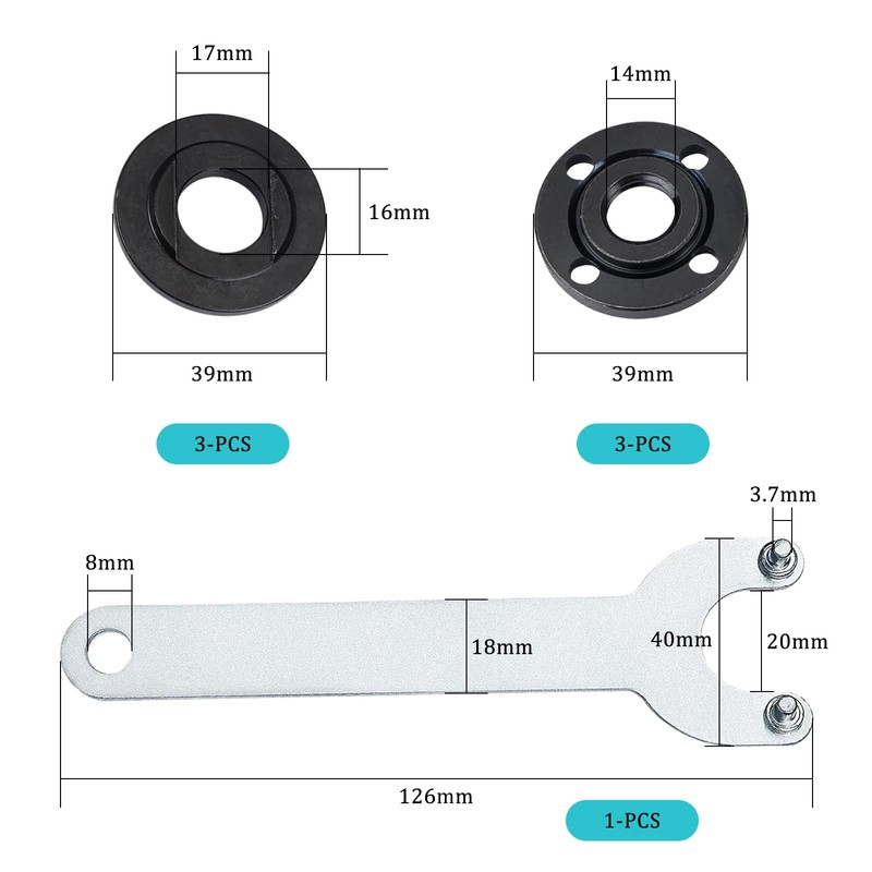 CATELL Angle Grinder Accessories, Angle Grinder Key with 125 mm