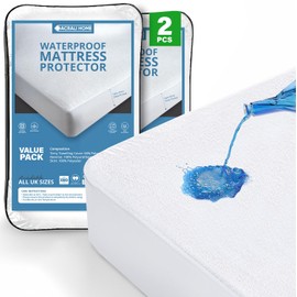 Acrali Home 100% Waterproof Small Single Mattress Protector with Extra Deep 40cm Skirt - Premium Terry Cotton, Anti-Allergy Bunk Bed Mattress Protector, Washable & Nonslip Mattress Cover - 75x190cm