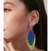 Layer Leaf Mardi Gras Dangle Earrings for Women Glitter Imitation