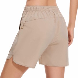 Bassdash Women’s 5” Fishing Shorts UPF 50+ Water Resistant Quick Dry Athletic Hiking Shorts with Pockets FP05W Light Khaki