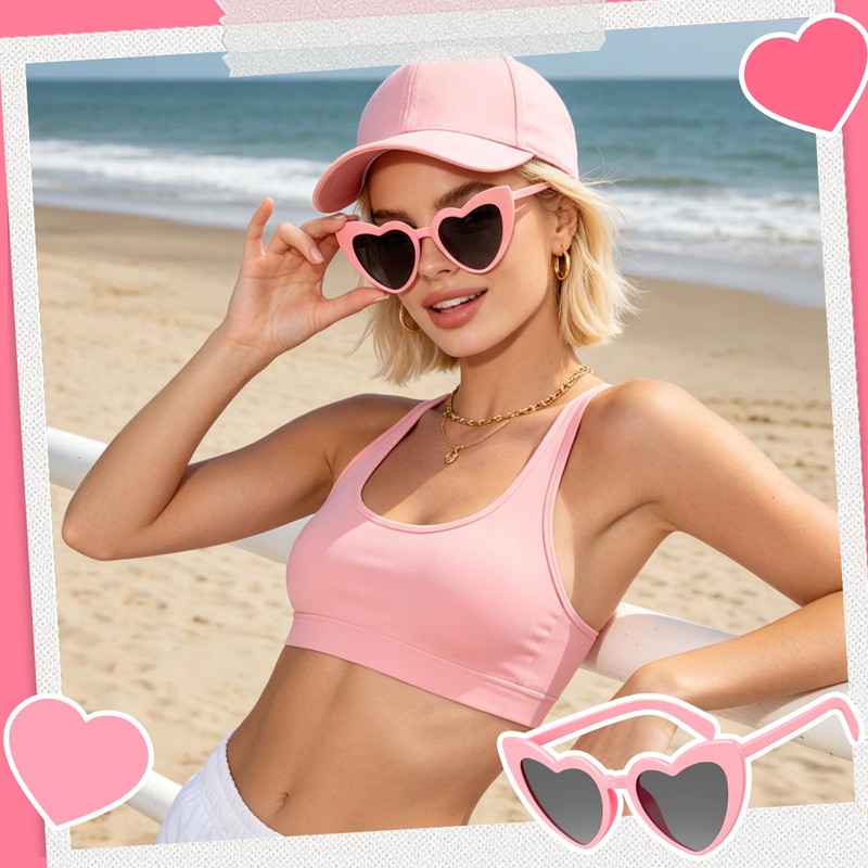 SelfTek Occhiali Da Sole A Forma Di Cuore, 10 Pezzi,