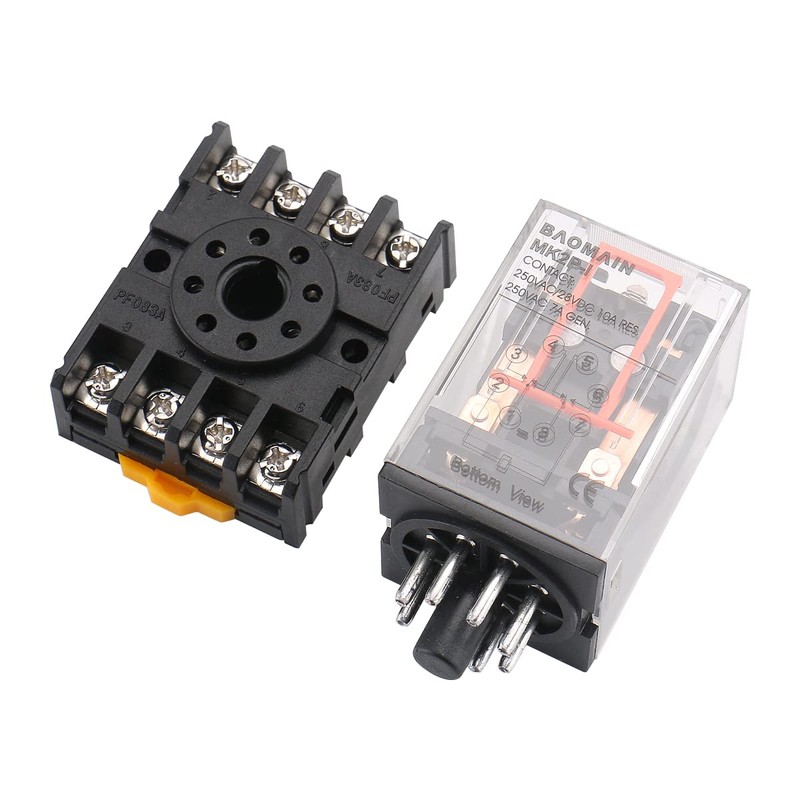 Baomain Power Relay MK2P-I 24VDC Coil DPDT 8 Pin with