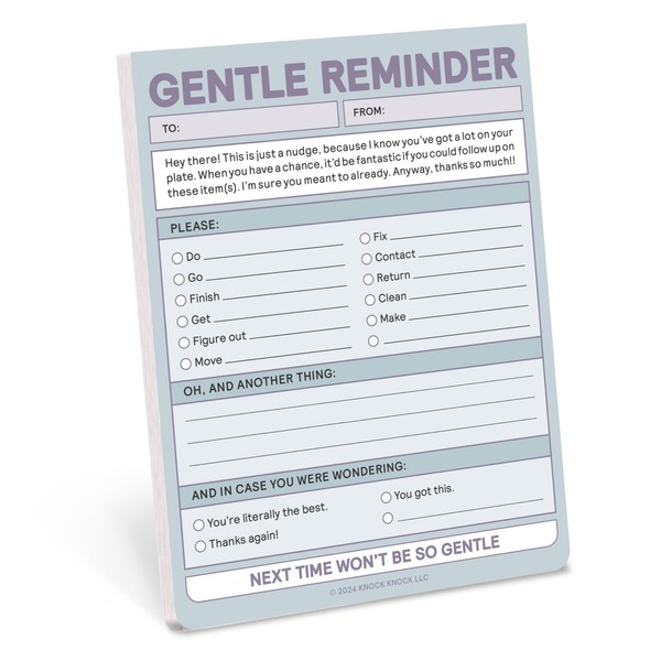 Knock Knock Gentle Reminder Note Pad, Funny Office Notepads &